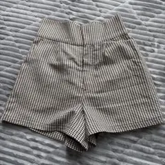 千鳥柄 ハイウエストショートパンツ