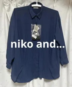 ★ niko and... シルキーストライプ シャツ タイ付き