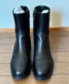 ユナイテッドアローズ黒レザーショートブーツ ジッパー付きサイズ38