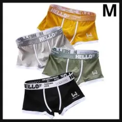 ボクサーパンツ メンズ ボクサーブリーフ パンツ 前閉じ やわらか肌着 4枚組M