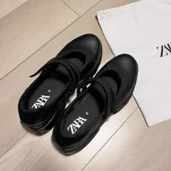 ZARA バレエフラットスニーカー 38 ブラック 極美品 ザラ 厚底 シューズ