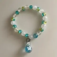 青と緑のビーズブレスレット