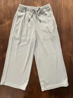 GU　120　リブプルオンワイドフレアパンツ　グリーン　美品
