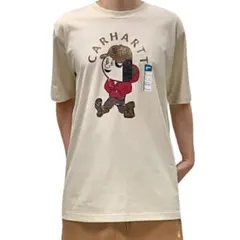 新品 カーハートくん ブランドロゴ キャラクター 掠れ プリント Tシャツ XL