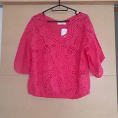 chocol raffine robe スカラップ刺繍ブラウス ピンク F新品のサムネイル
