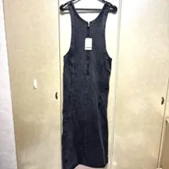 GRLグレイル　デニム　サロペット　オーバーオール　スカート　ロング丈　スリット