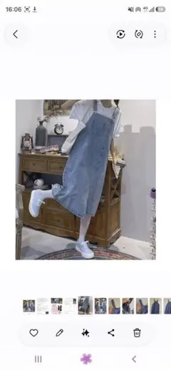 デニムオーバーオールワンピース