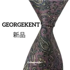 最終価格新品　GEORGEKENT ケント　ネクタイ　パープル　ペイズリー柄