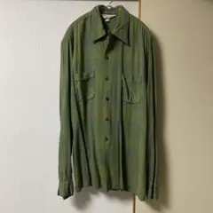 60s レーヨンシャツ　オンブレチェック