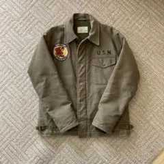 リアルマッコイズ A2 デッキジャケット ミリタリージャケット M 38-40 初期型のレアモデルをさらに民間仕様で豪華にした 