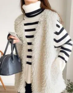 〈新品〉クラシカルエルフ　ファーベスト　ベスト　ジレ　ニット　L　体型カバー