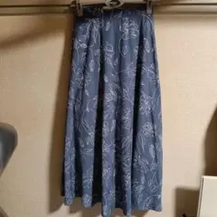 INGNI　花柄フレアスカート グレー