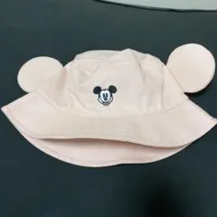 ディズニー　ハット　ピンク　耳付き　ミッキー　バケハ　ファンキャップ