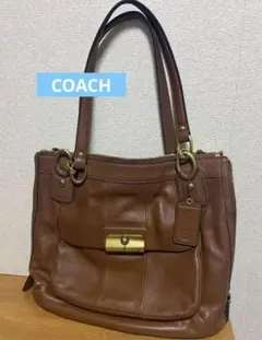 COACH ヴィンテージ レザー トートバッグ ブラウンのサムネイル