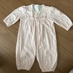 麻の葉模様　ロンパース ピンク　50-70cm