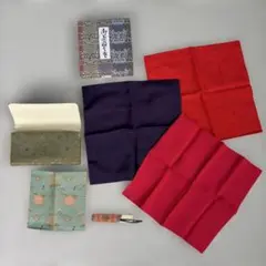 茶道具 帛紗 出帛紗 石畳宝尽 菱絣 二重蔓花鳥 流水地紋銀杏 4枚