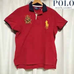 【古着】PolobyRalphLaurenビッグポニーBACK 2ポロシャツ赤L