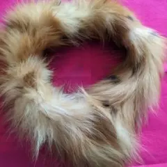 ❤　美品・ロン毛REALファー ・Brown＆ベージュ系・留め具クリップ式