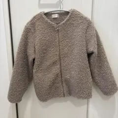 ボア素材 ベージュ ジップアップジャケット