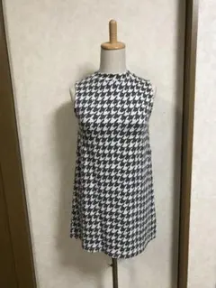 ♢one way千鳥柄ハイネックコットンワンピース