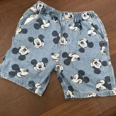 ミッキー総柄ハーフデニム
