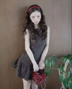 【Darich】タータンチェックノースリミニワンピースFLサイズ