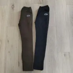 カーキー 黒パンツ ズボン 前ポケット ストレッチ 2本セット120 130