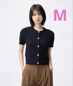 【GU】ケーブルメタルボタンカーディガン