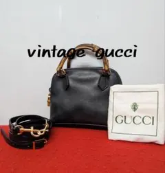 美品 極希少！Gucci バンブー レザーミニハンドバッグ ショルダーバッグ廃盤
