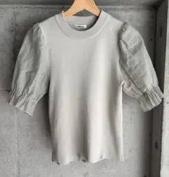 INGNI イング 半袖ニット パフスリーブ 薄緑 M