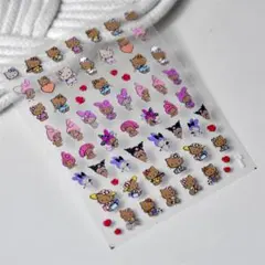 No.1235　3D立体　日焼けハローキティ　マイメロ　クロミ　ネイルシール