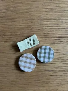 箸置き　カトラリーレスト　チェック　お花　3個セット　まとめ売り