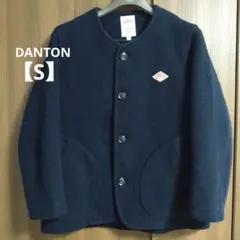 DANTONダントン ウールモッサ ノーカラージャケット ネイビー S