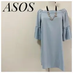 【即日発送】ASOS エイソス★オフショルダーワンピース★大きいサイズ★水色38