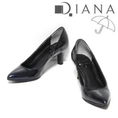 DIANA ダイアナ レインパンプス 24.0cm ダークネイビー 日本製
