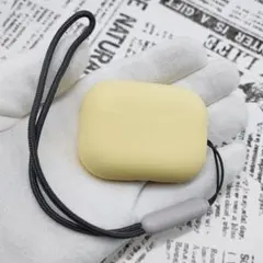 AirPods Pro 2 ストラップ付シリコンケース [11]ライトイエロー