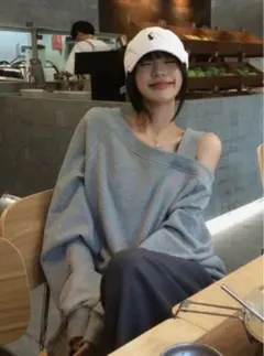 ワンショルダースウェットトップス[ac2502]