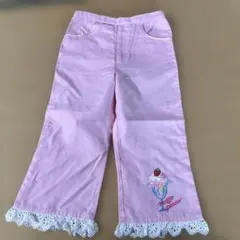mezzo piano ピンク パンツ 裾レース ハートポケット　130センチ