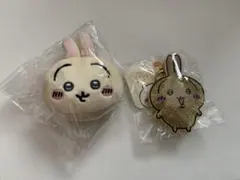 新品 ちいかわ ラインストーンキーホルダー&もちもち フェイスマスコット うさぎ
