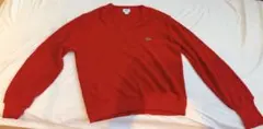 古着　ラコステ LACOSTE ヴィンテージ　70-80's セーター　赤　Ｌ