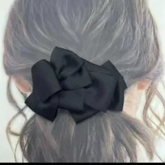 卒園卒業式にピッタリなシンプルなリボン　バレッタ