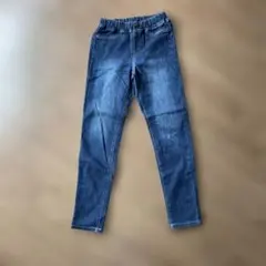 GU ダークブルー スリムフィット長ズボン