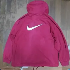 NIKEナイキ古着屋購入ヴィンテージ90sフルジップスエットパーカー渋赤XL中古