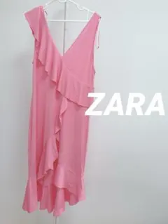 ⭐︎ ZARA ワンピース ドレス M ピンク Vネック ノースリーブ