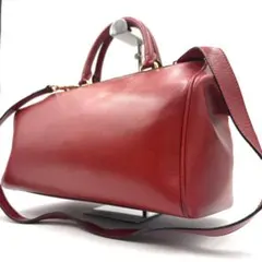 【激レア】 CELINE ボストンバッグ 2way ショルダー レザー レッド