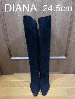 DIANA 美シルエット　スエード　ニーハイロングブーツ　黒　24.5cm