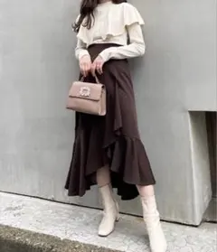 INGNI ラップイレヘムスカート　ブラウン