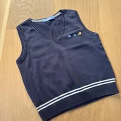 familiar ネイビー Vネックベスト 110