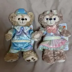 ダッフィー　シェリーメイ　カラフルハピネス　ぬいぐるみバッジ　２点セット