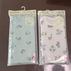 《新品・未開封》UNIQLO 長袖ボディースーツ Baby70 2枚セット